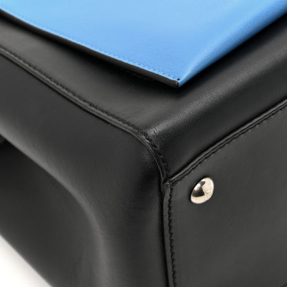 Fendi Vitello Baltico Dolce DotCom Satchel Black Blue Royal 12 of 16