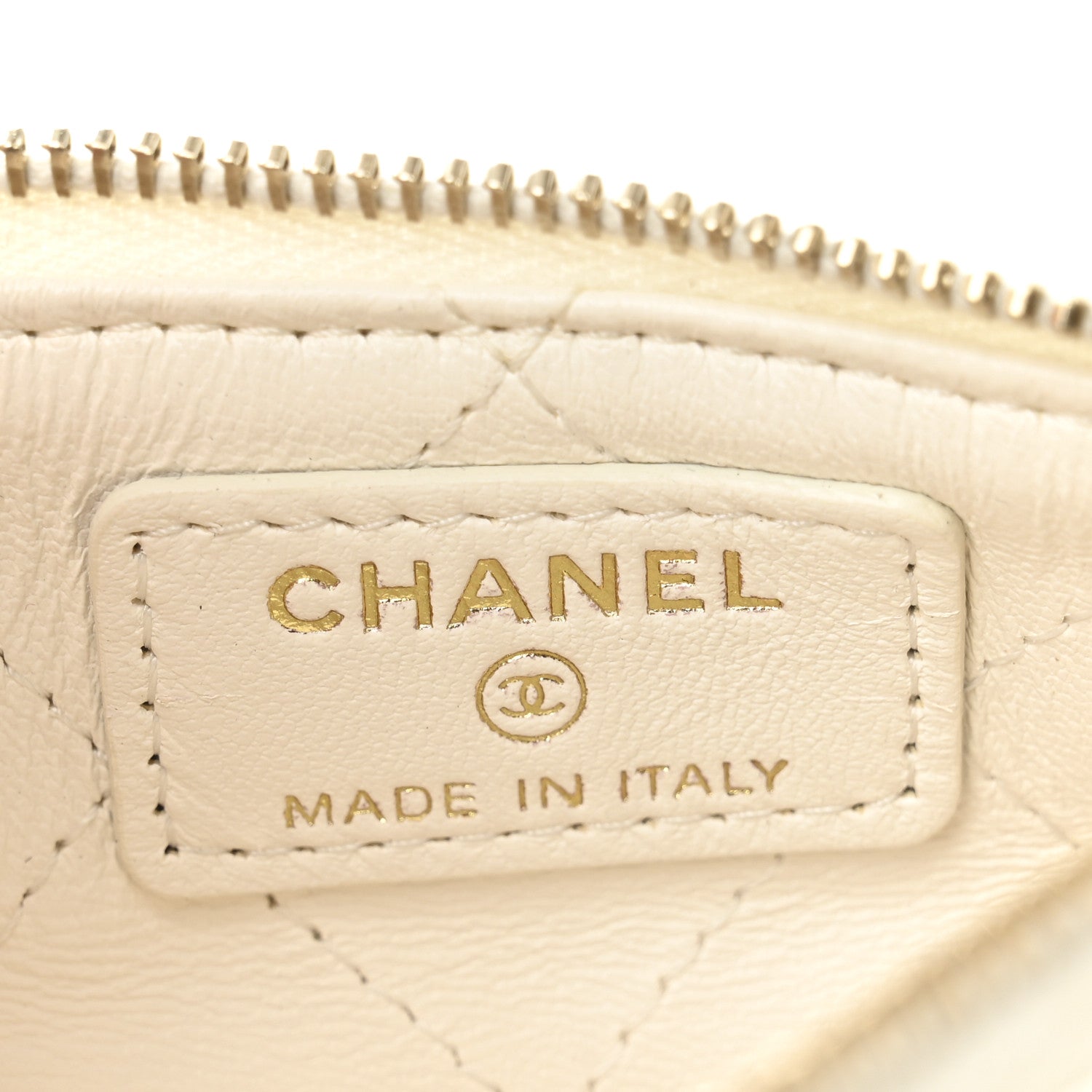 Chanel Shiny Crumpled Lambskin Quilted Chain Around Mini Pouch White 6 of 11