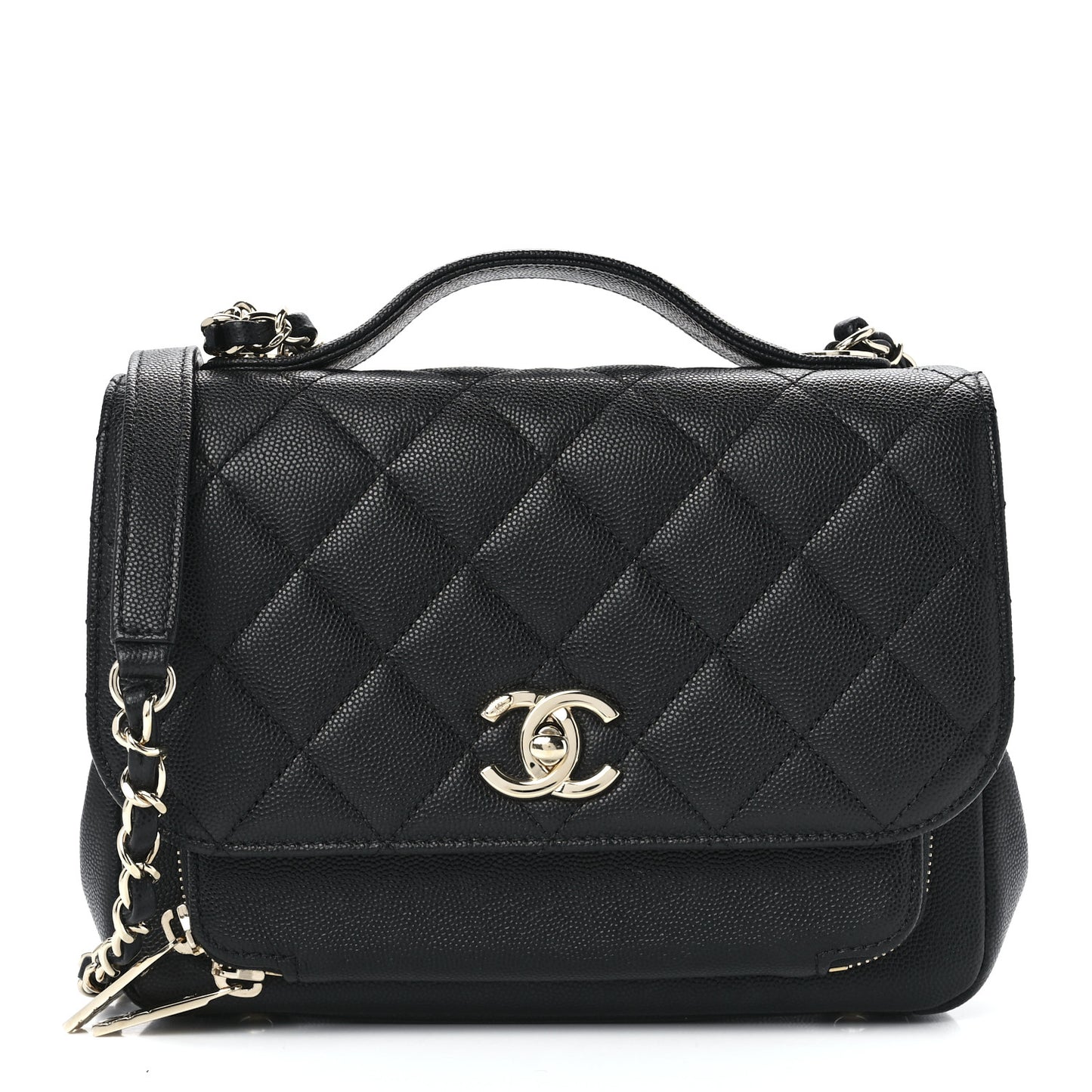 Caviar Quilted Medium Business Affinity Flap Black