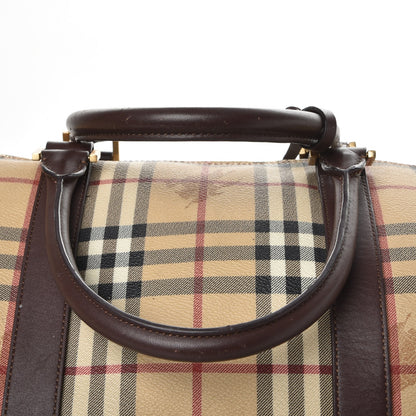 Burberry Haymarket Check Duffle Bag Dark Brown 16 of 24