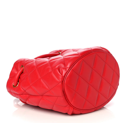 Balenciaga Nappa Calfskin Quilted Touch B Bucket Bag Bright Red 4 of 10