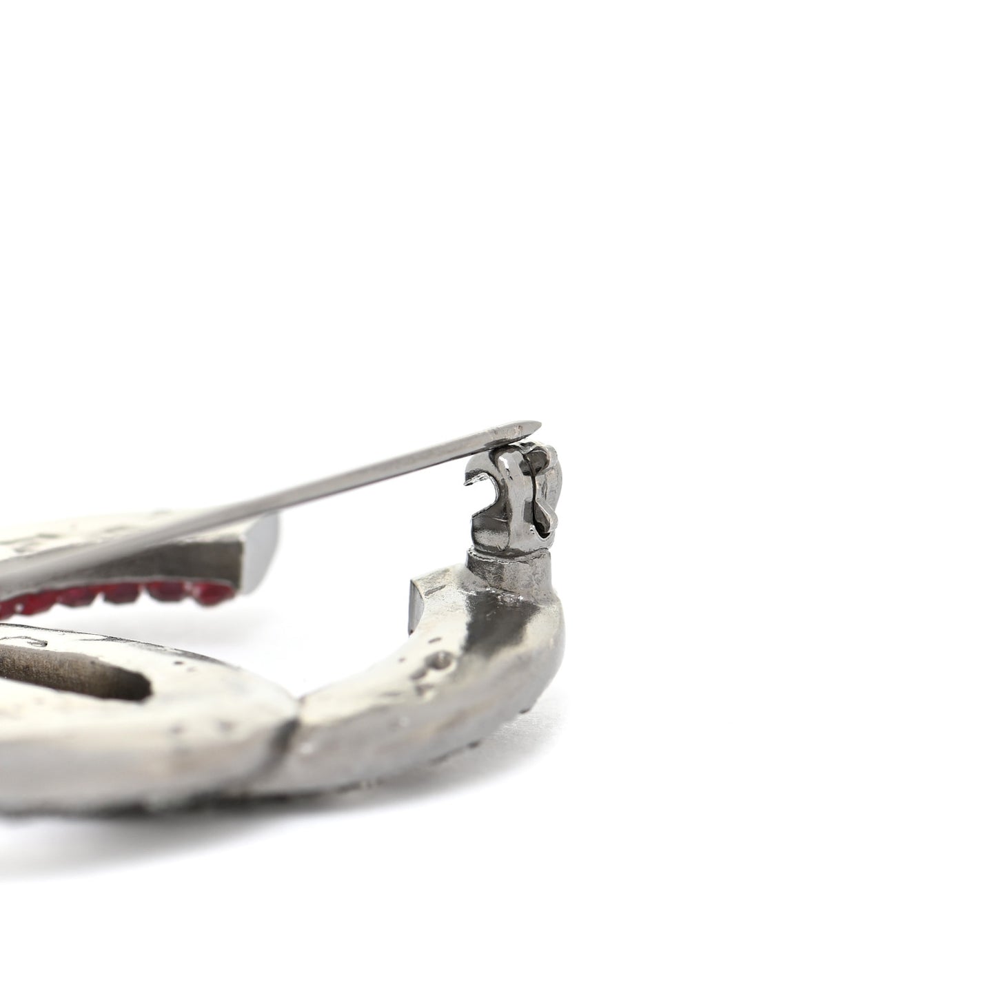 Ruthenium Crystal CC Brooch Red