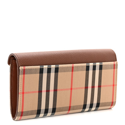Burberry Vintage Check Grain Calfskin Halton Wallet Tan 3 of 7