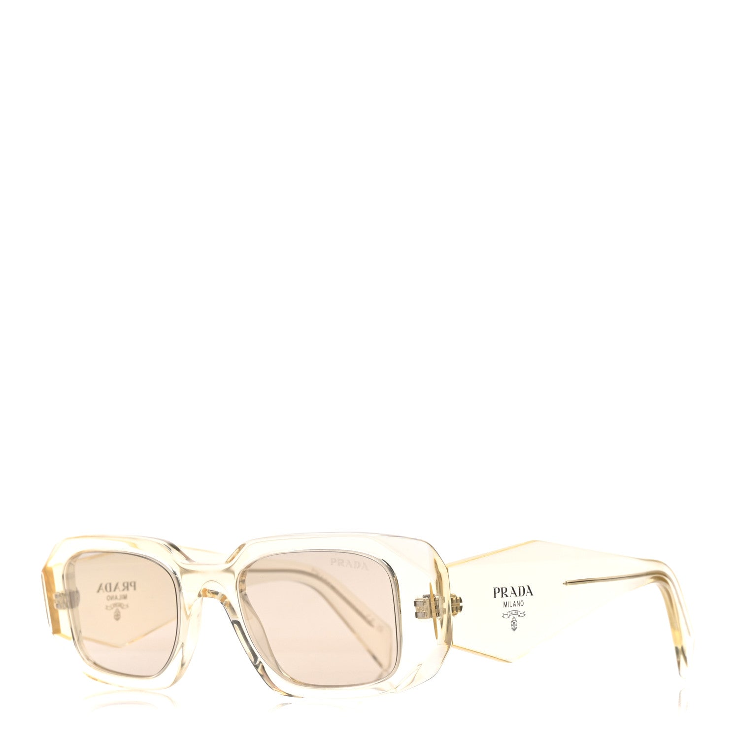 Prada Acetate Symbole Sunglasses SPR 17W Transparent Gold 1 of 8
