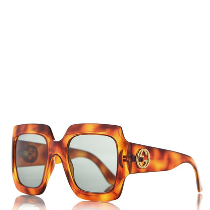 Gucci Acetate Square Frame Sunglasses GG 0053S Havana 1 of 7