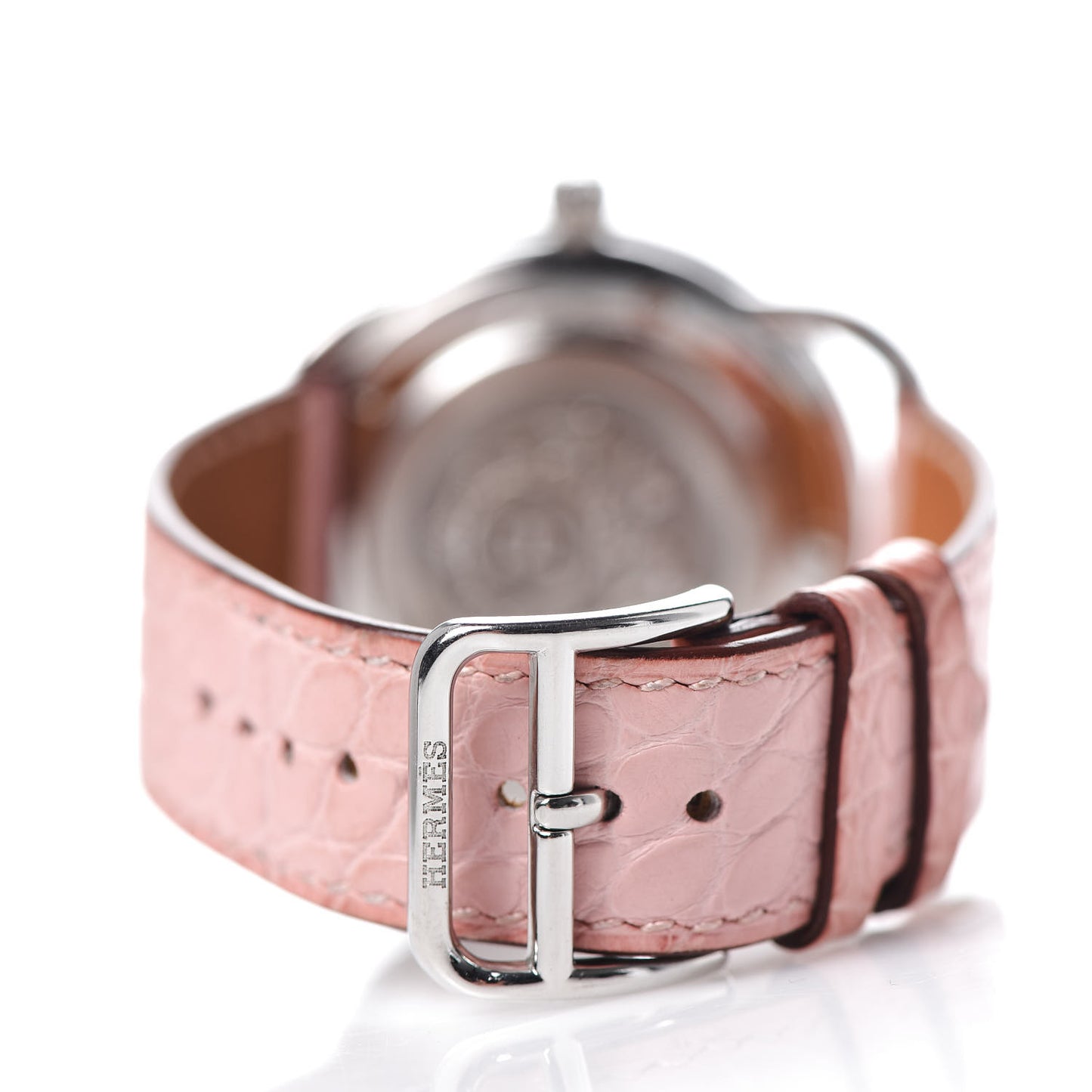 Stainless Steel Alligator Diamond Bezel Pink Mother of Pearl 38mm Arceau Quartz Watch