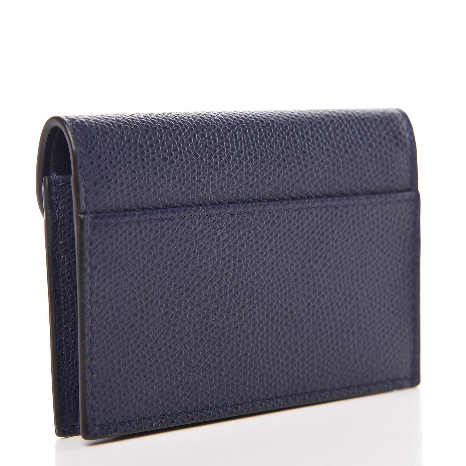 Christian Dior Grained Calfskin Saddle Card Holder Navy 3 of 7