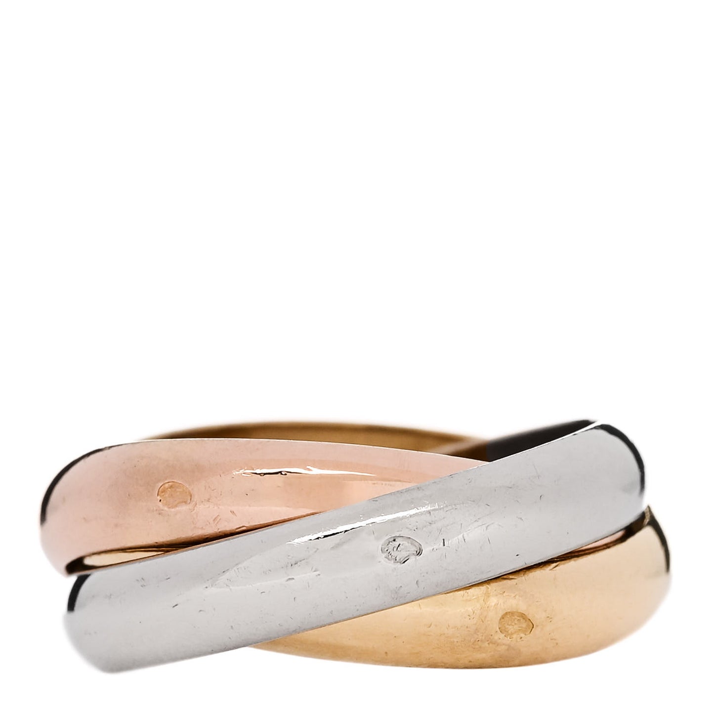 18K Pink Yellow White Gold Classic Trinity Ring 54 6.75