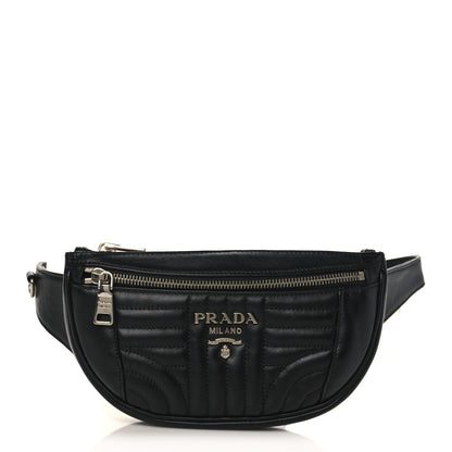 Prada Soft Calfskin Impunture Diagramme Belt Bag Black 1 of 8