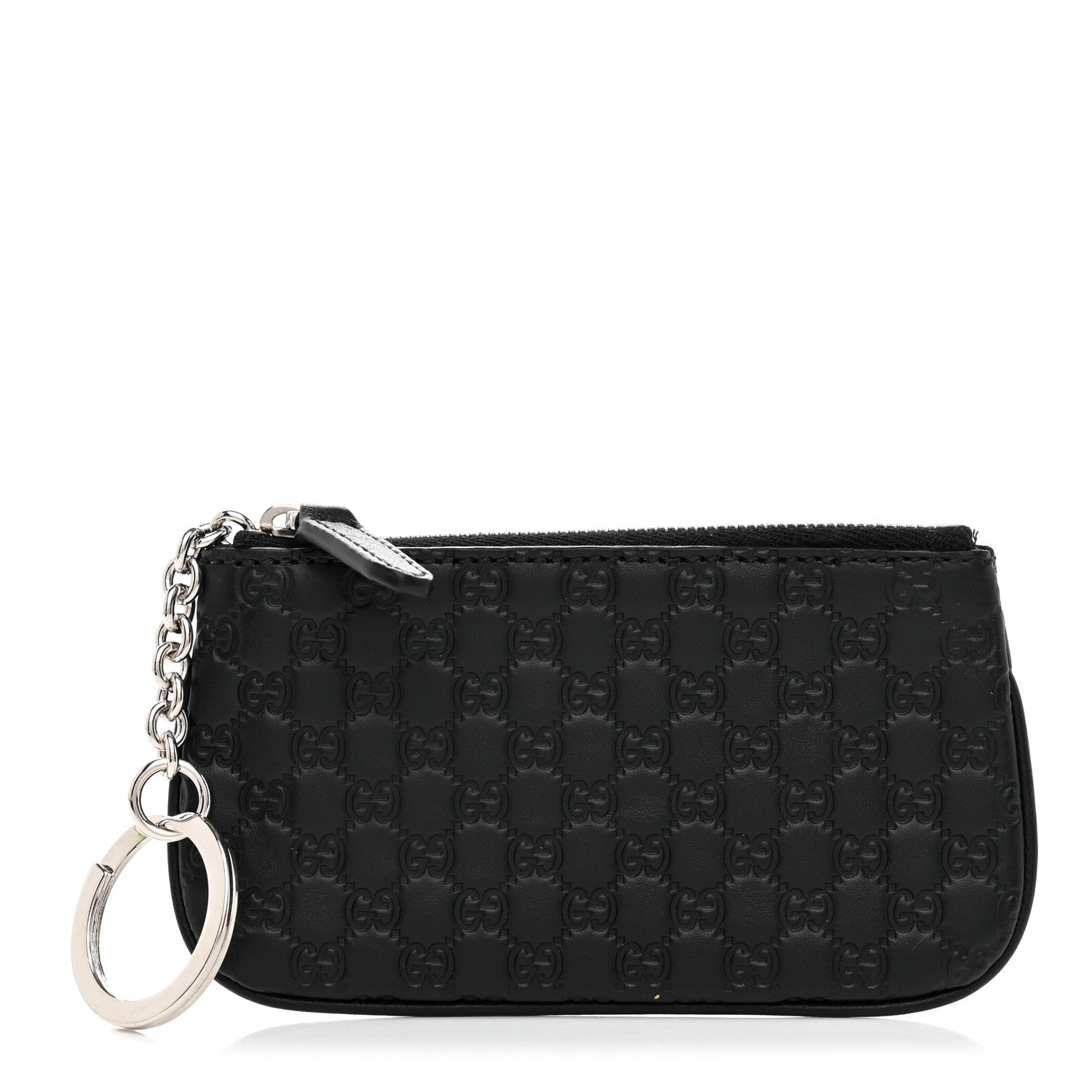 Gucci Microguccissima Key Ring Coin Case Black 1 of 8