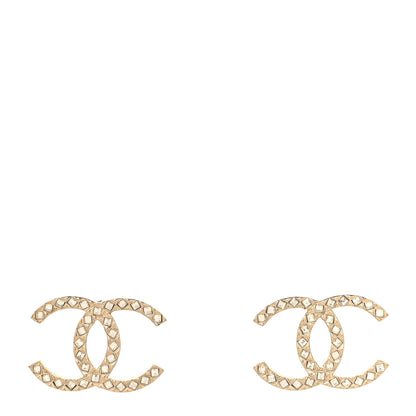 Chanel Baguette Crystal High Society CC Earrings Gold 1 of 4