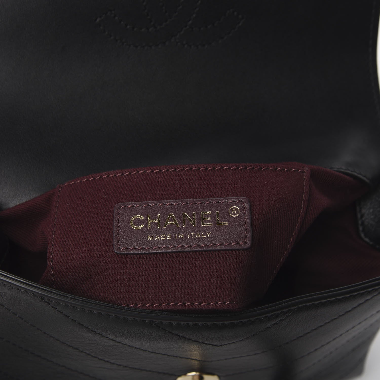 Chanel Calfskin Chevron Stitched Coco Waist Bag Black 5 of 9