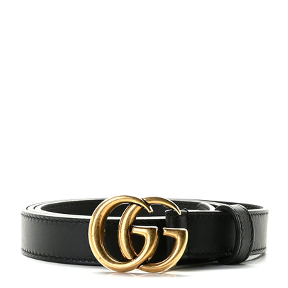 Gucci Calfskin Double G 20mm Belt 85 34 Black 1 of 4