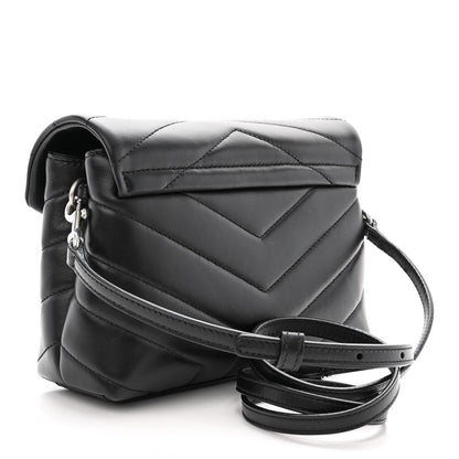Saint Laurent Calfskin Y Quilted Monogram Toy Loulou Crossbody Bag Black 3 of 11