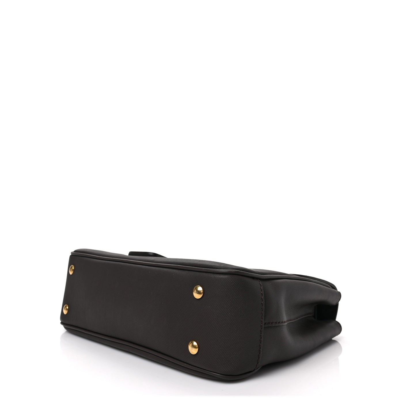 Trench Calfskin Medium DK88 Top Handle Bag Dark Chocolate
