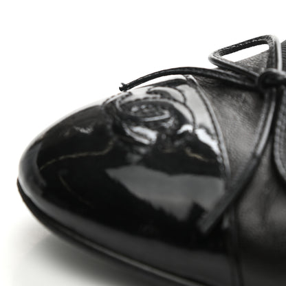 Chanel Lambskin Patent Cap Toe Ballerina Flats 38 Black 12 of 13