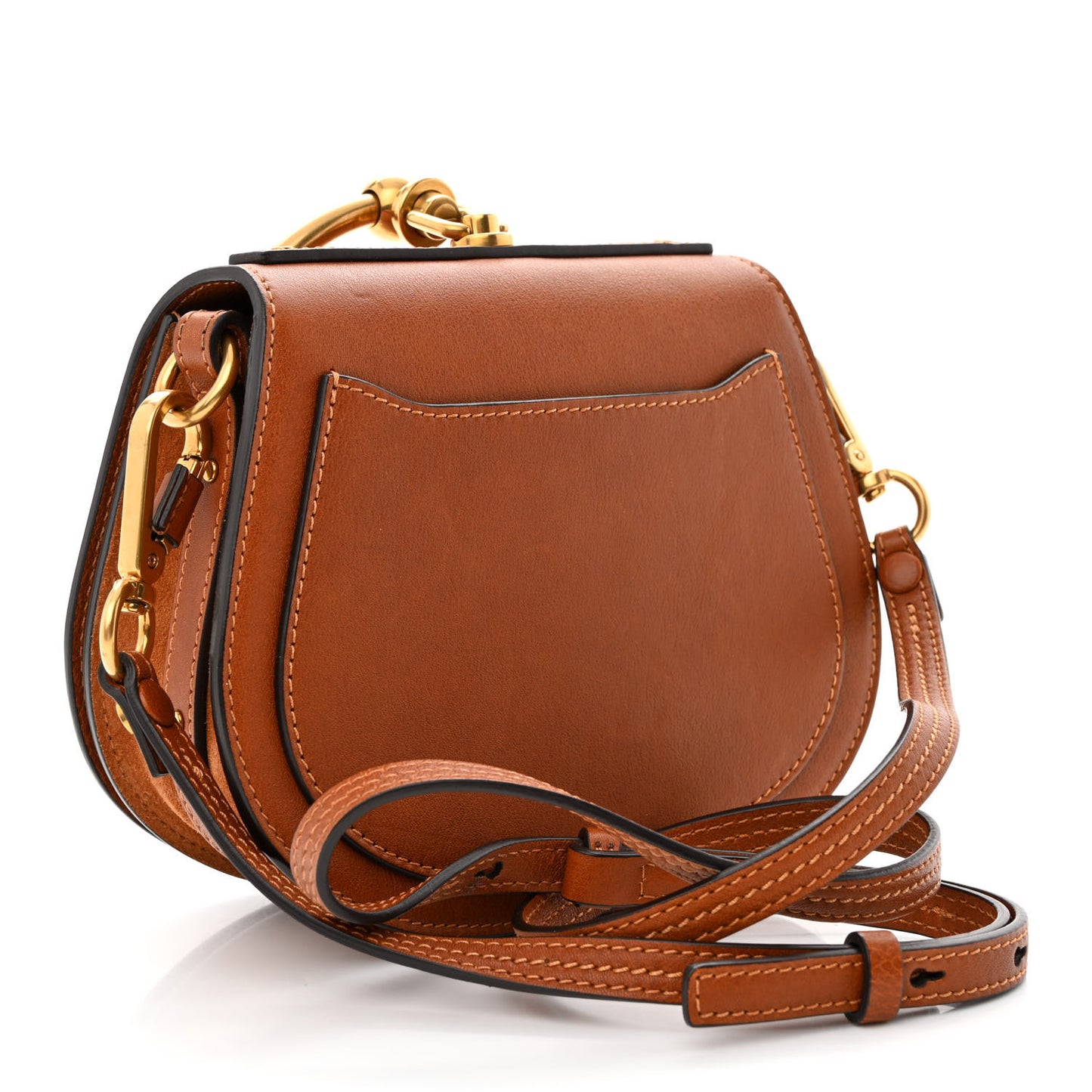 Calfskin Suede Small Nile Bracelet Bag Caramel