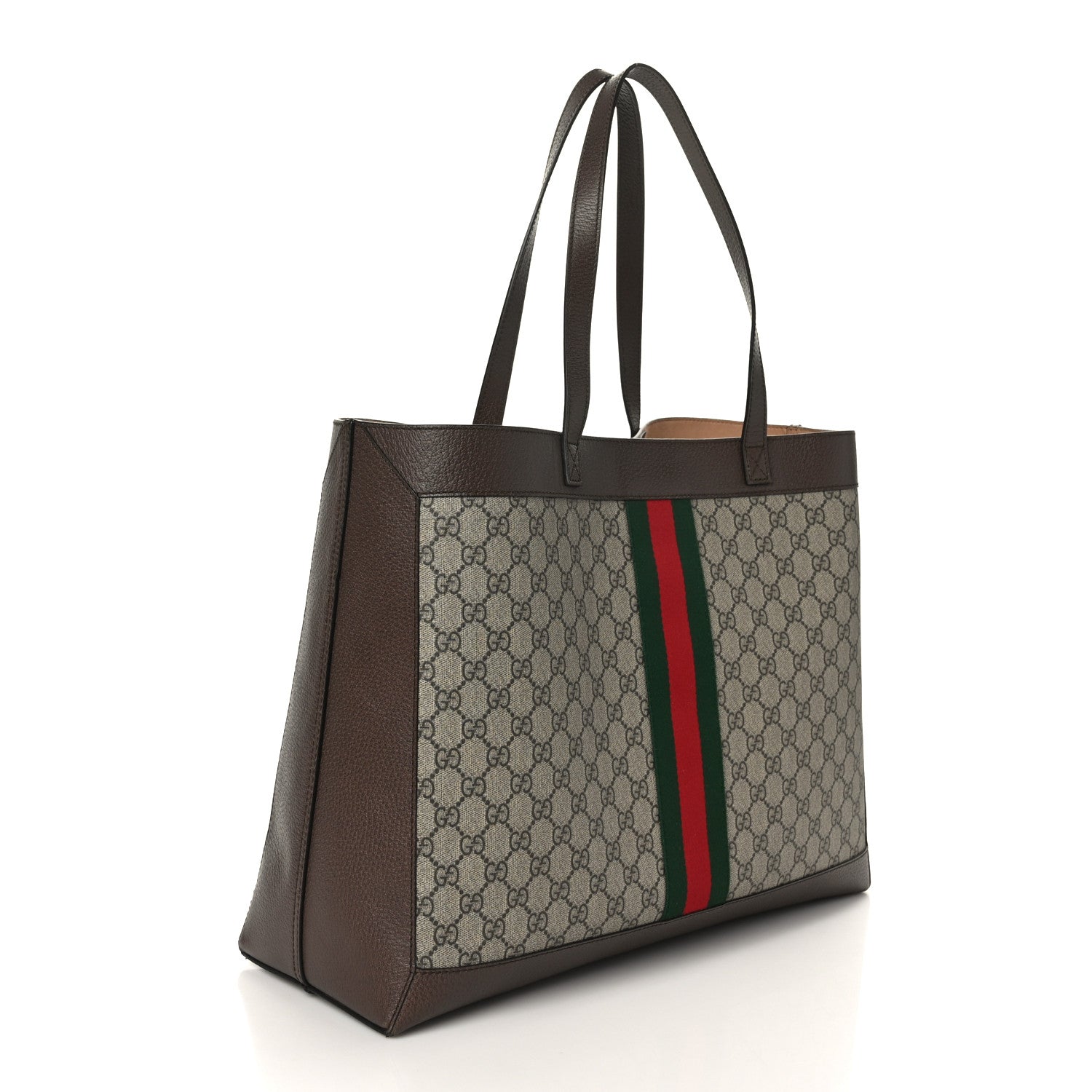 Gucci GG Supreme Monogram Web Ophidia Tote Brown 4 of 12