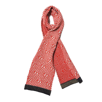 Gucci Metallic Wool Jacquard GG Monogram Scarf Red 1 of 4