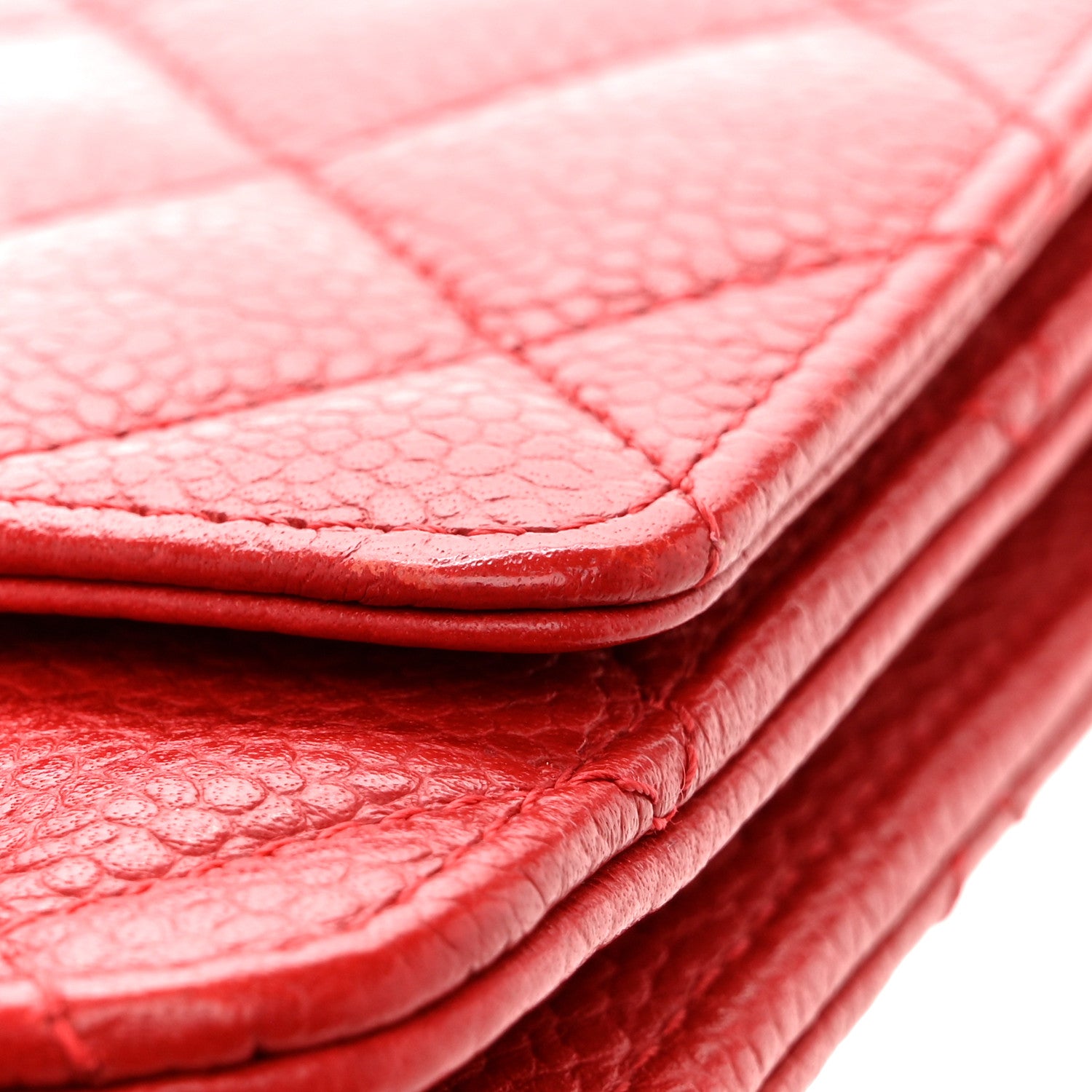 Chanel Caviar Quilted Wallet on Chain WOC Red 13 of 17