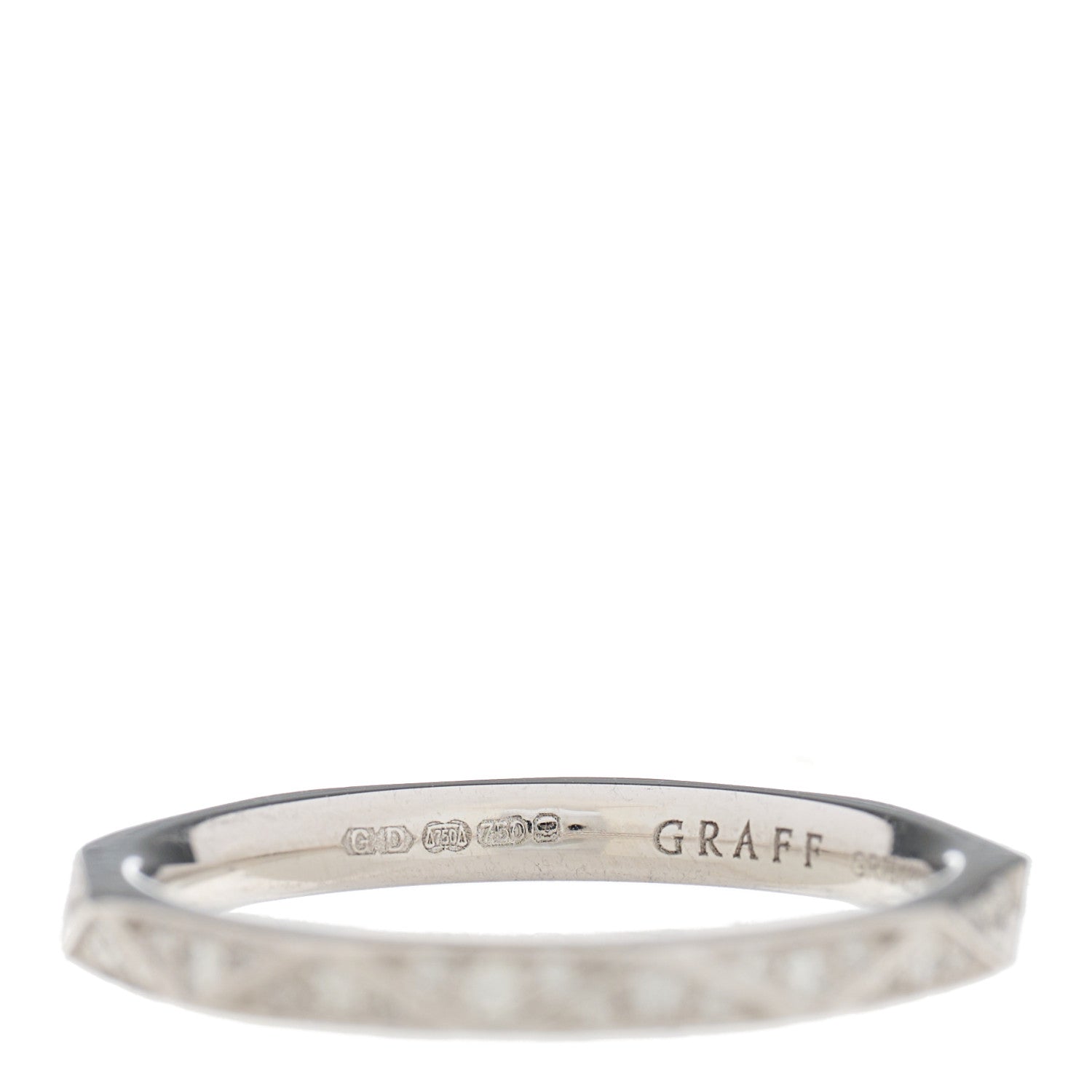 Graff 18K White Gold Diamond Laurence Graff Signature Band Ring 49 5 6 of 7