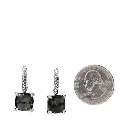 David Yurman Sterling Silver Green Orchid Diamond Chatelaine Drop Earrings 2 of 4