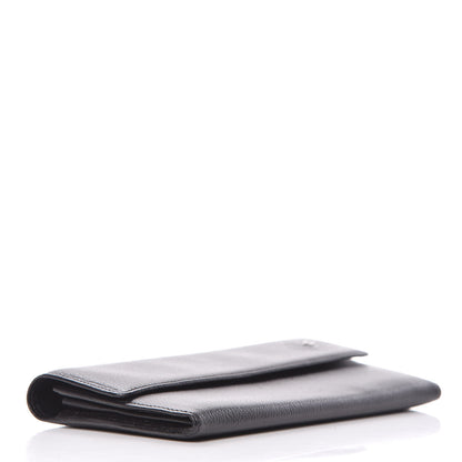 Chanel Goatskin Camellia Embossed Flap Wallet Black 4 of 11