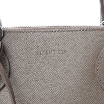 Balenciaga Signature Grained Calfskin Logo S Ville Top Handle Bag Mink Grey White 7 of 10