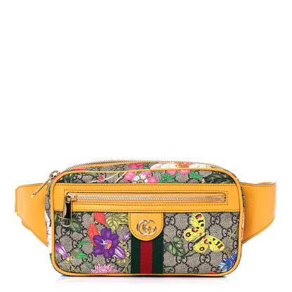 Gucci GG Supreme Monogram Flora Medium Ophidia Belt Bag Beige Multicolor Crop 1 of 10