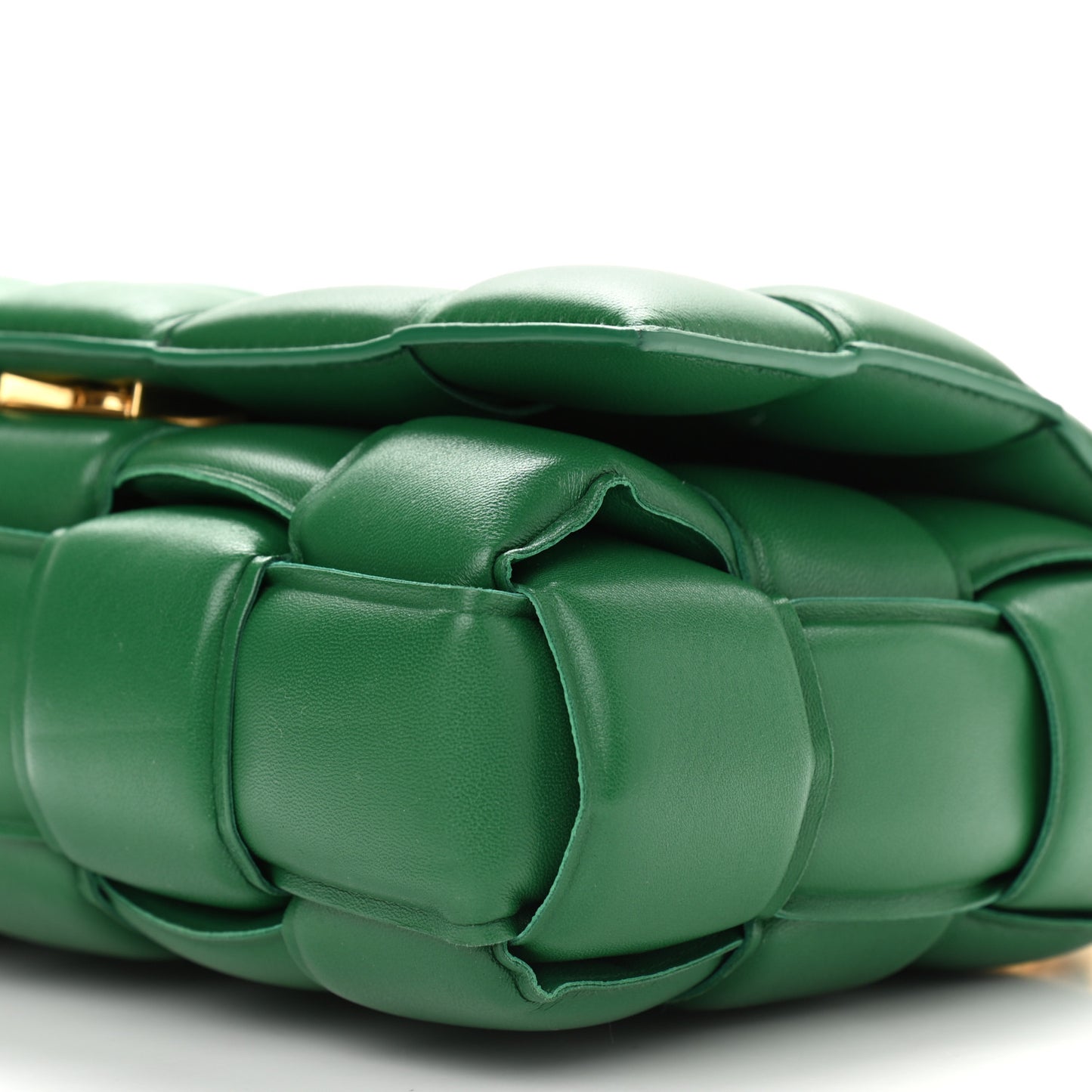 Lambskin Maxi Intreccio Padded Chain Cassette Crossbody Bag Racing Green