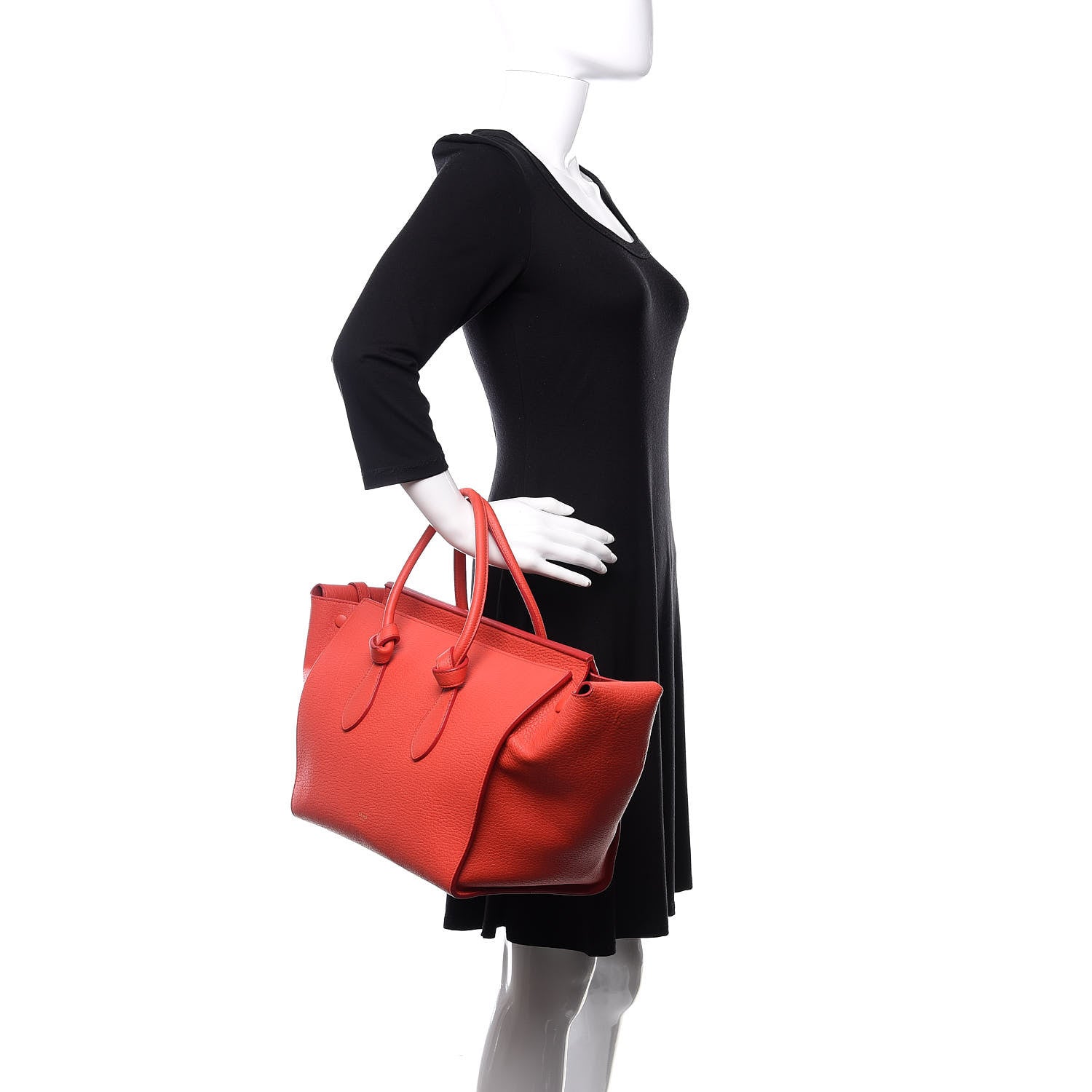 Celine Crisped Calfskin Large Tie Knot Tote Red 2 of 14