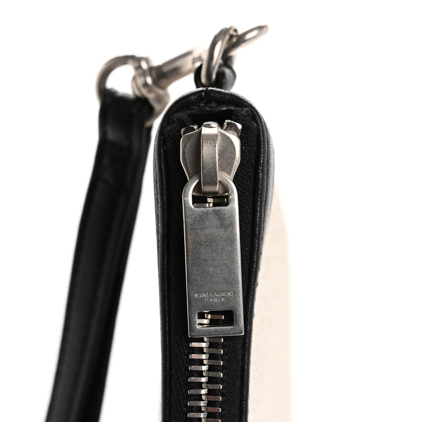 Linen Canvas Rive Gauche Zipped Pouch Optic White