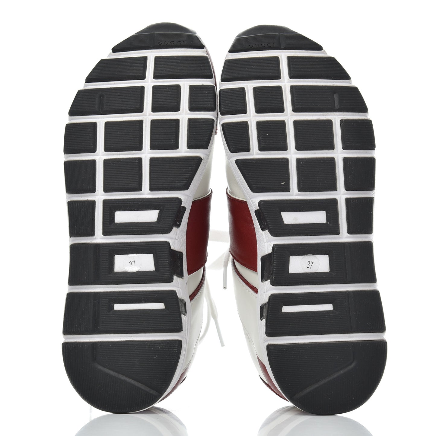 Calfskin Womens Interlocking G Sneakers 37 White Rosso
