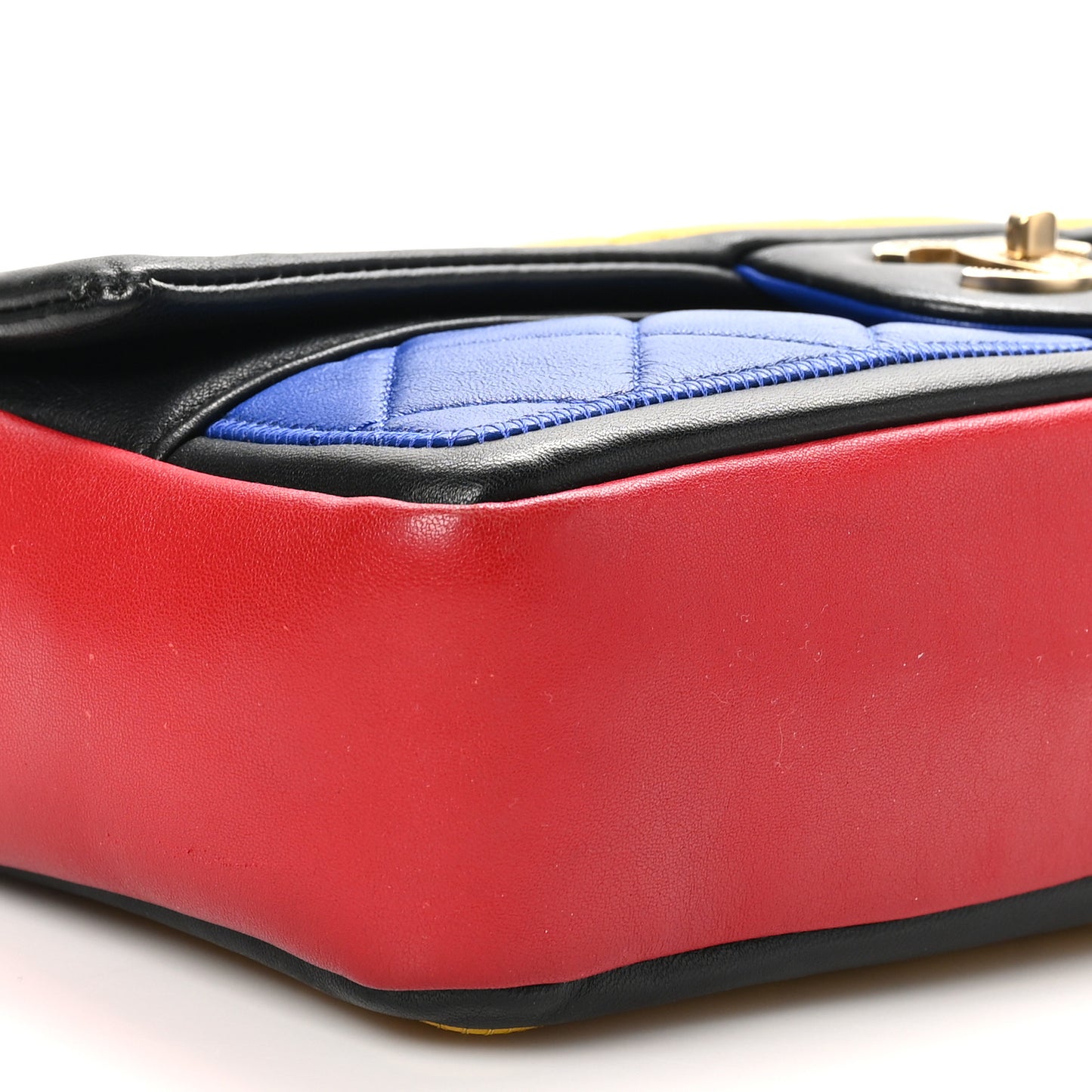 Lambskin Tri-Color Medium Graphic Flap Multicolor