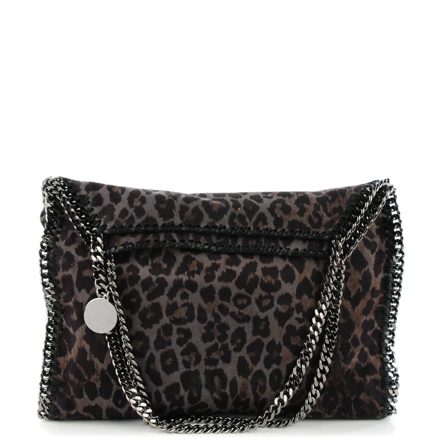 Leopard Shaggy Deer Small Falabella Tote Grey