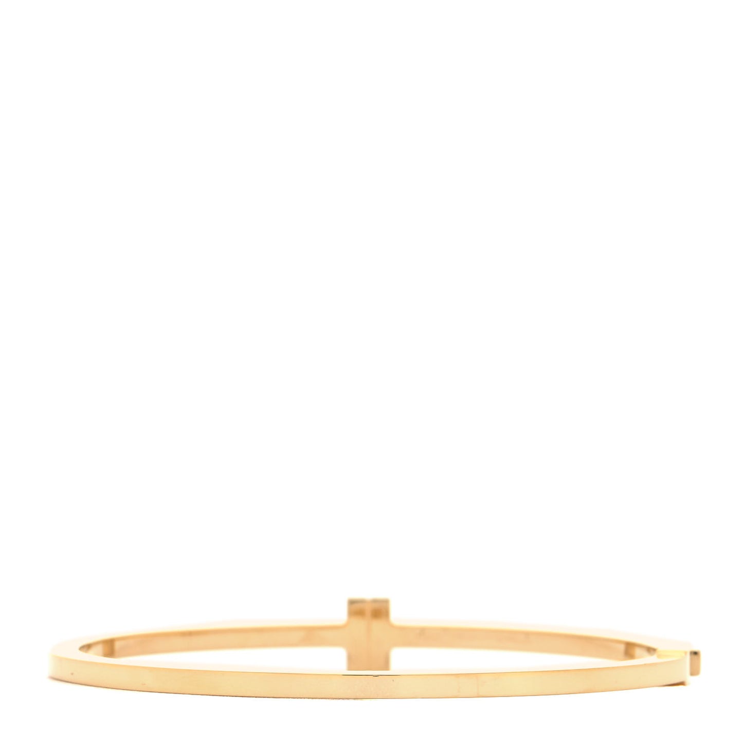 18K Yellow Gold Diamond T Hinged Wire Bangle Bracelet