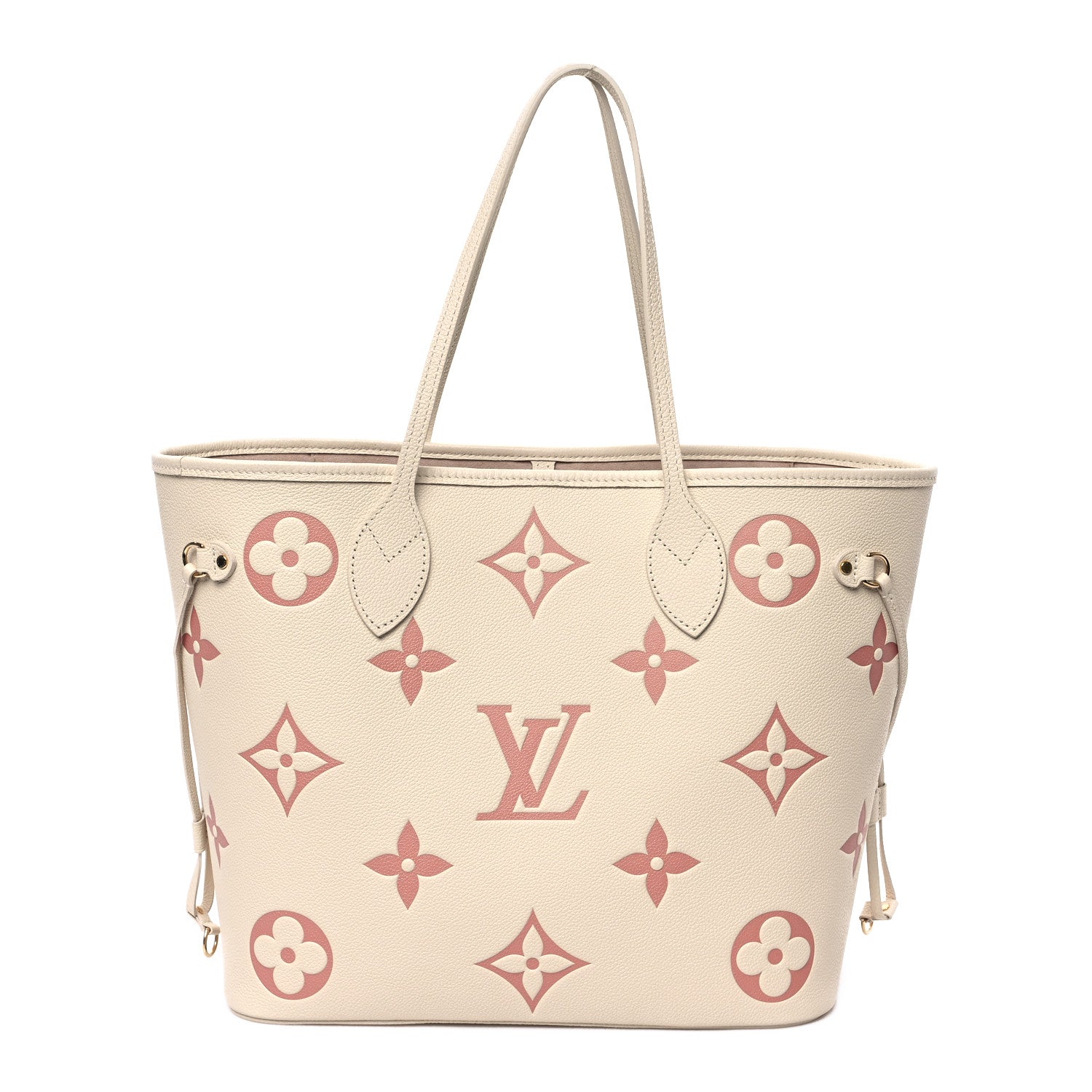 Louis Vuitton Empreinte Monogram Giant Neverfull MM Creme Rose Trianon 1 of 10