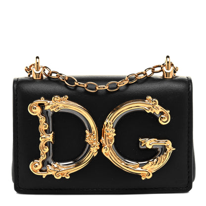 Dolce & Gabbana Calfskin Micro DG Girls Shoulder Bag Black 1 of 8
