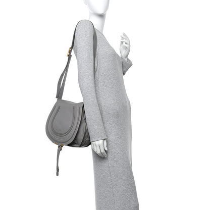 Chloe Calfskin Medium Marcie Round Crossbody Bag Cashmere Grey 2 of 12