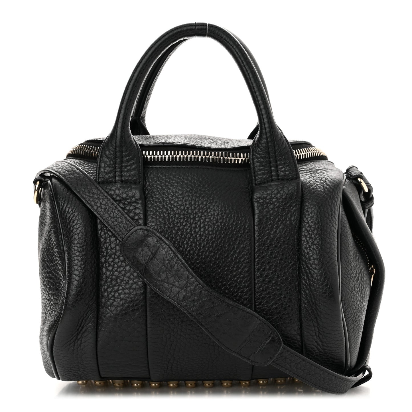 Pebbled Lambskin Mini Rockie Black Gold Hardware