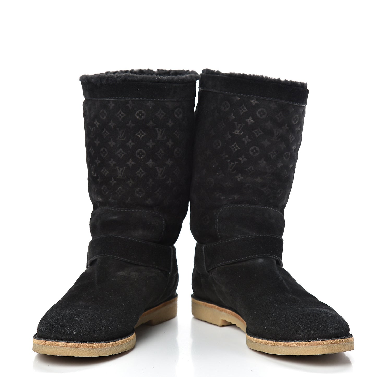 Suede Shearling Fauvist Boots 39 Black