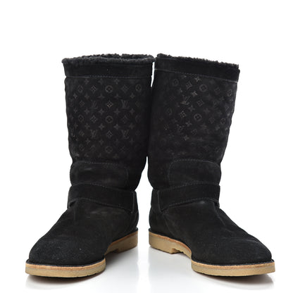 Louis Vuitton Suede Shearling Fauvist Boots 39 Black 5 of 11