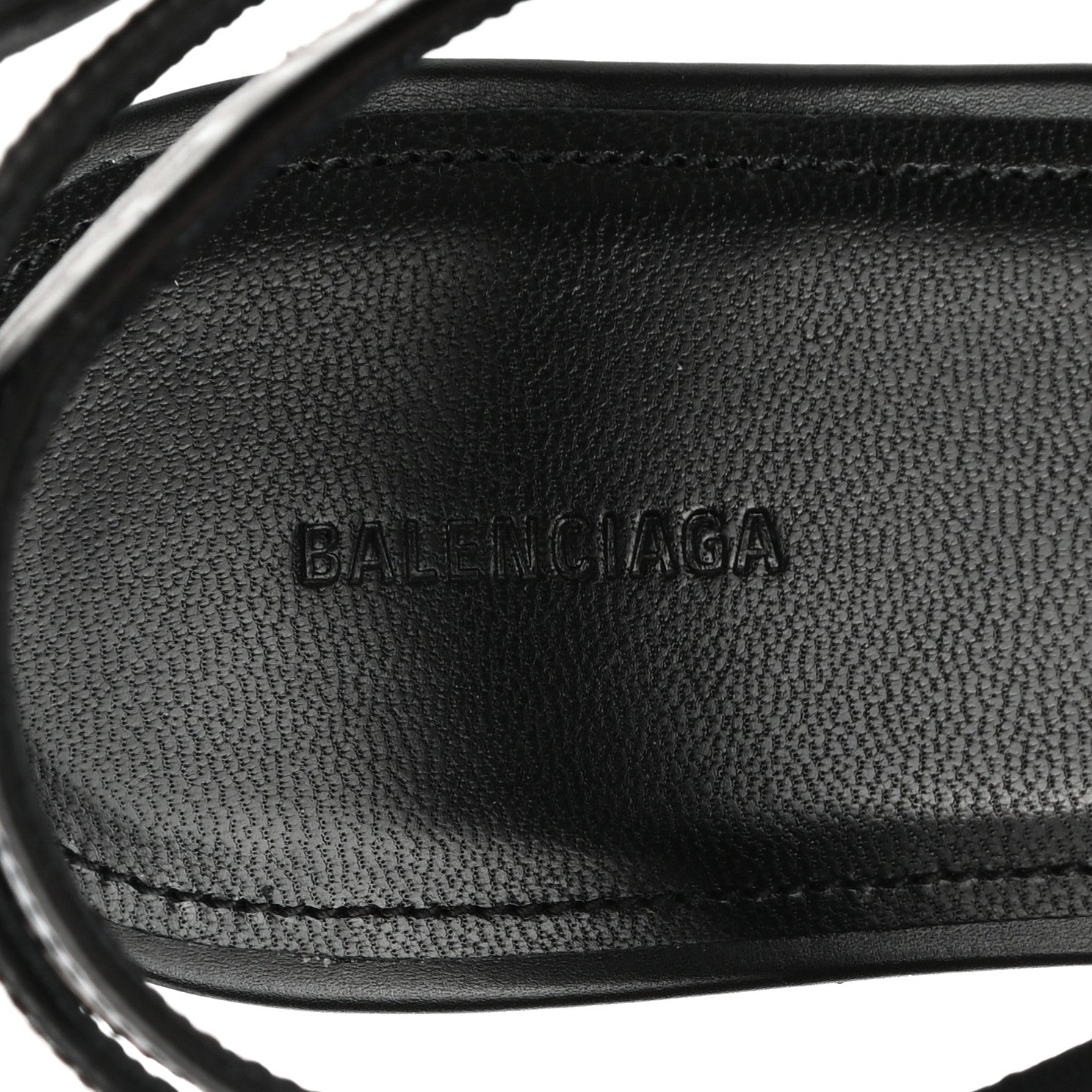 Balenciaga Calfskin Allover Logo Flat Sandals 38 Black White 8 of 9