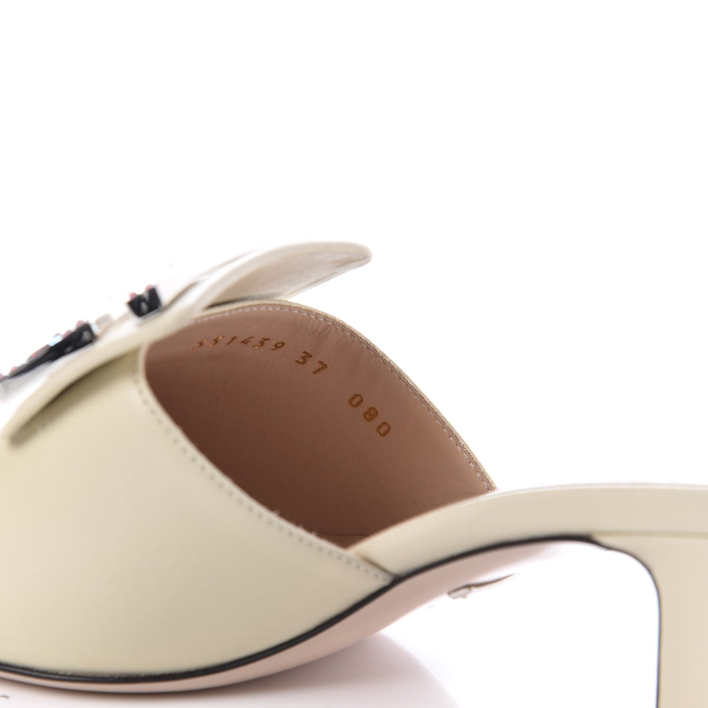 Malaga Kid Crystal Square G Madelyn Mules 37 Vintage White