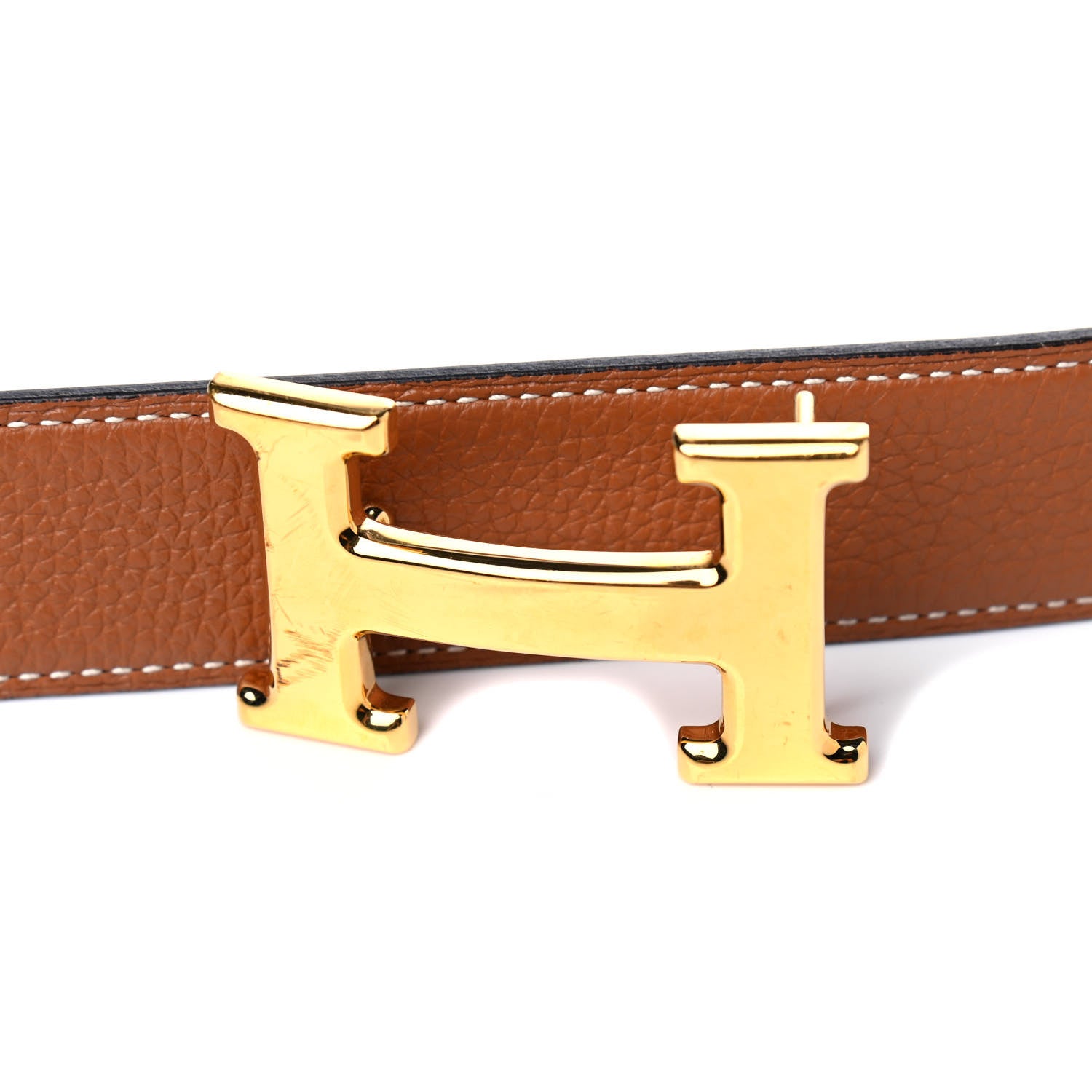 Hermes Box Togo 32mm H Belt 80 Black Gold 4 of 4