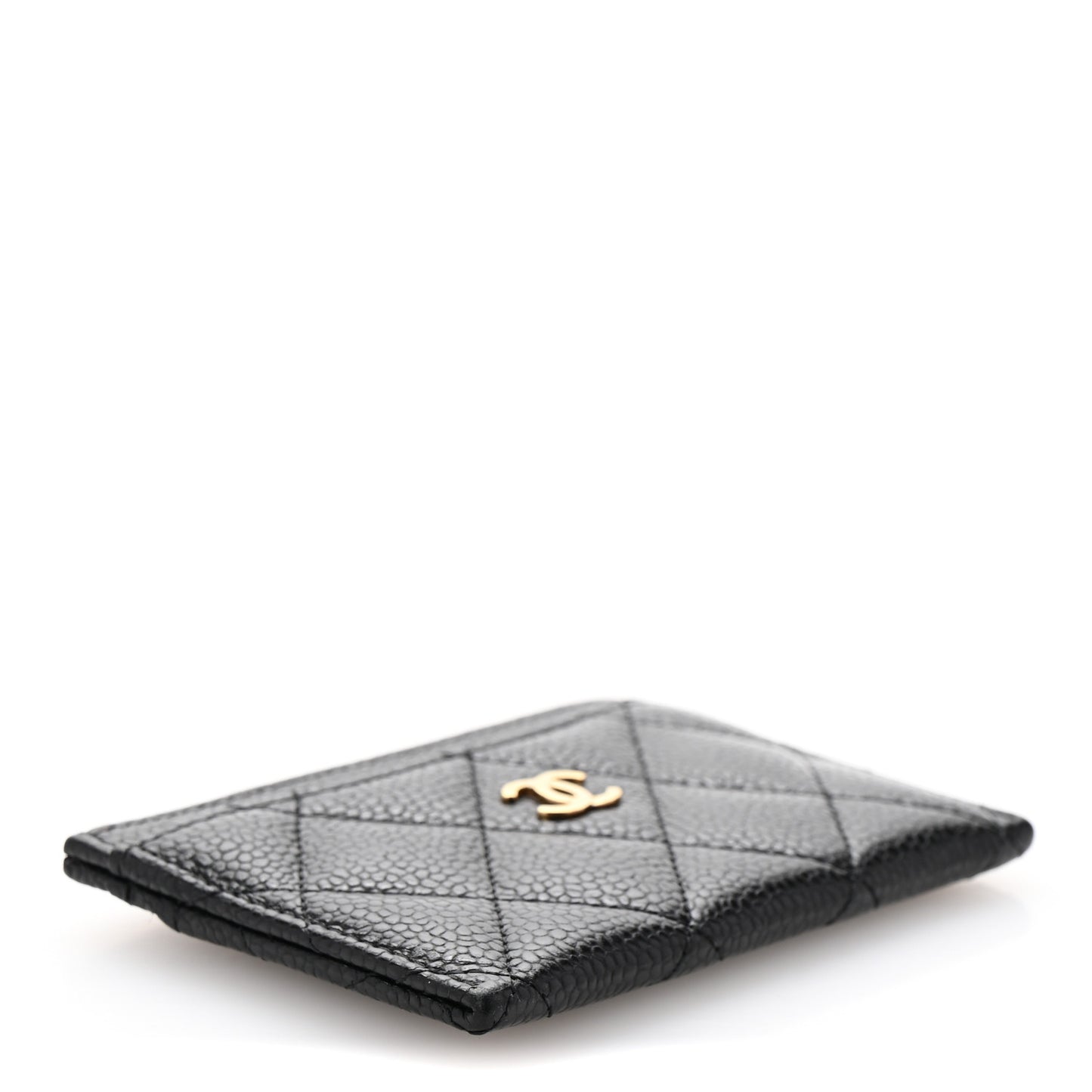 Caviar Quilted Card Holder Black