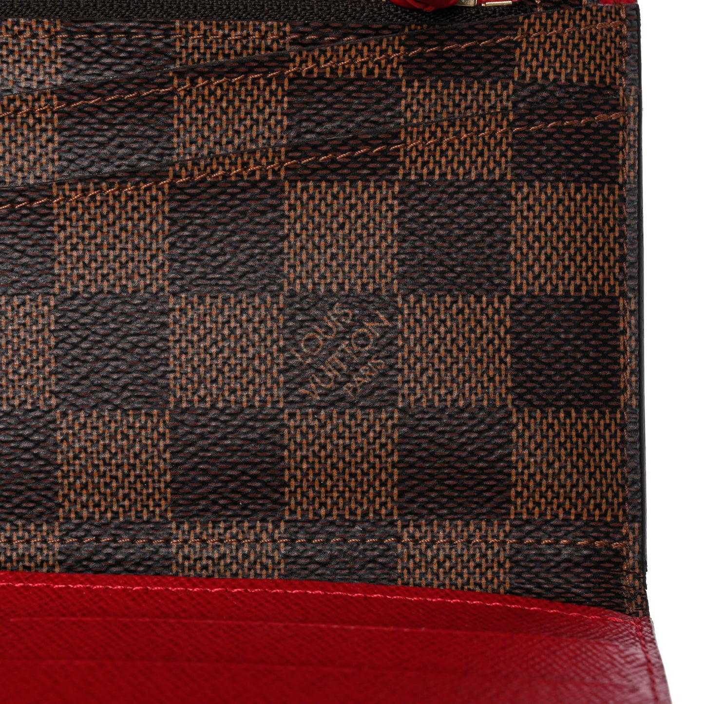 Damier Ebene Josephine Wallet Red