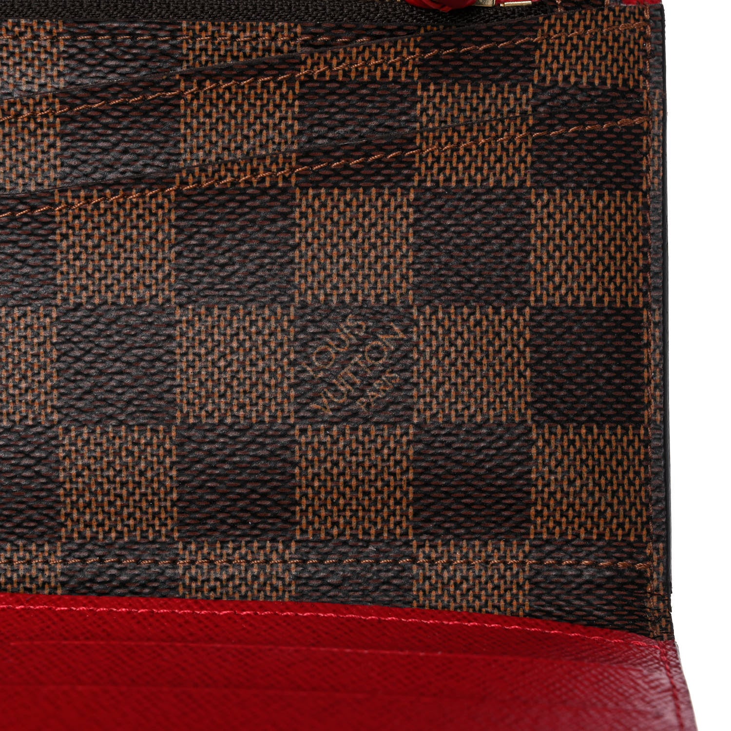 Louis Vuitton Damier Ebene Josephine Wallet Red 9 of 13