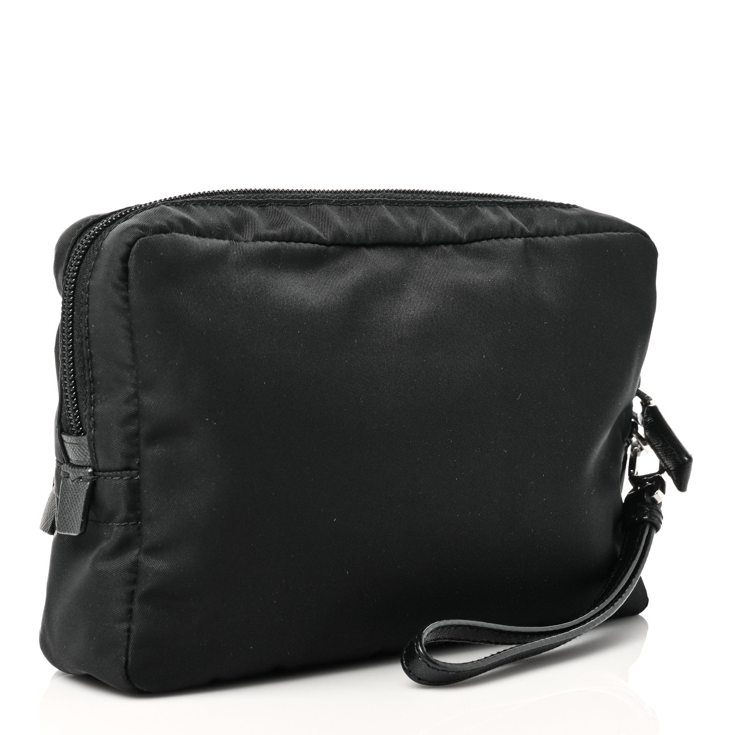 Prada Tessuto Nylon Saffiano Wristlet Black 2 of 9