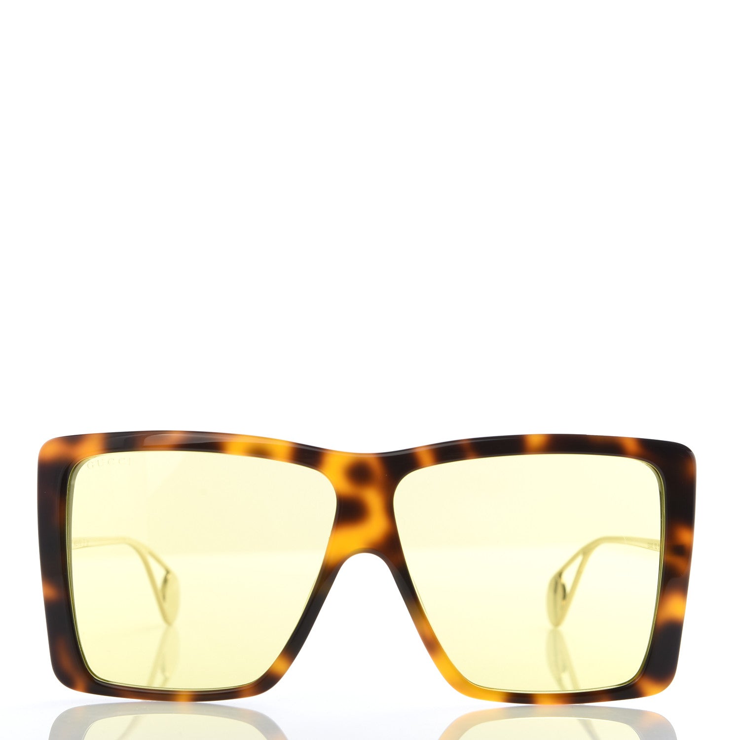 Gucci Acetate Oversize Square Frame GG0434S Sunglasses Havana Yellow 2 of 8